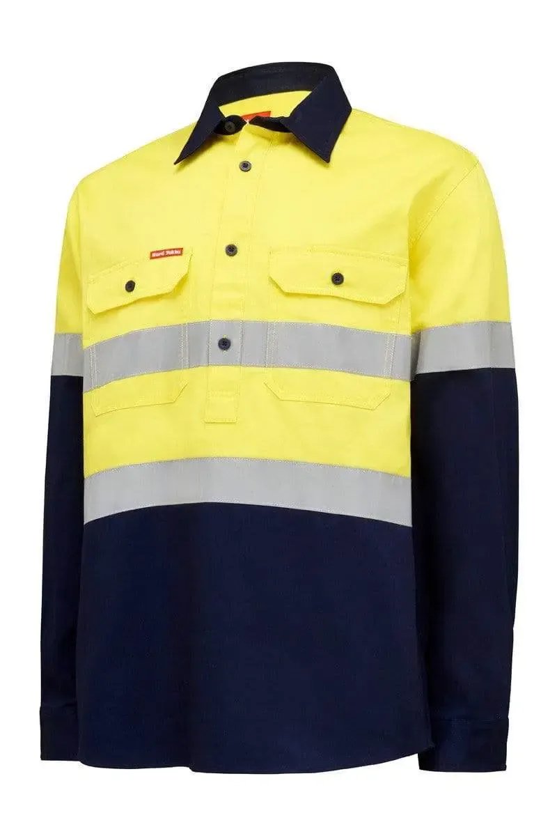 Hard Yakka Long Sleeve Hi Vis Reflective Work Shirt Y04615